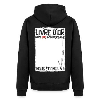 30 years | 30th Birthday | Funny Guestbook - Unisex Premium Organic Zip Hoodie - black - Back - Nico (187cm)
