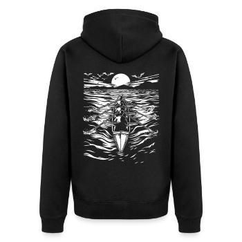 Croquis d’aviron - Veste à capuche bio Premium Unisexe - noir - Dos - Nico (187cm)