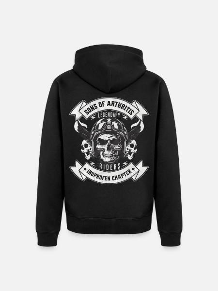 Sons of Arthritis Ibuprofen Chapter Biker - Unisex Premium Organic Zip Hoodie - black