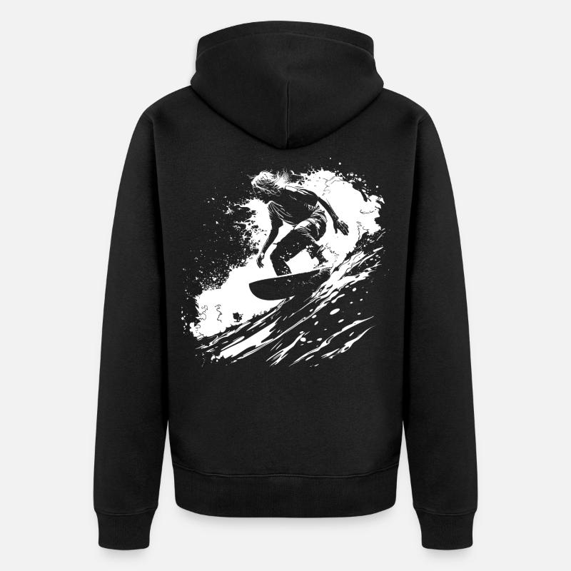 Surf - Veste à capuche bio Premium Unisexe - noir