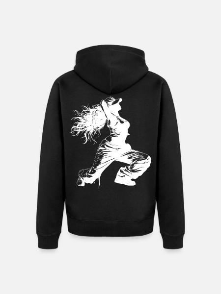 Breakdancer Drawing - Unisex Premium Organic Zip Hoodie - black