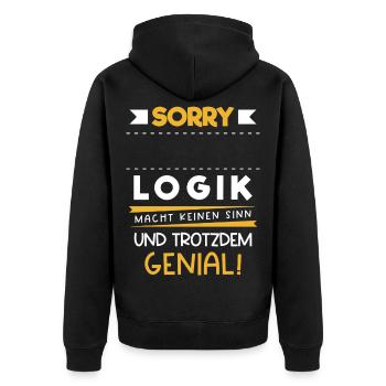 Métier Personnalisable Logique Nom Cadeau Drôle - Veste à capuche bio Premium Unisexe - noir - Dos - Nico (187cm)