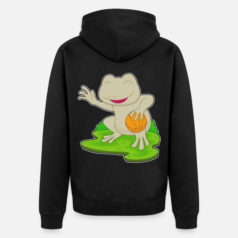 grenouille basketteur basketteur - Veste à capuche bio Premium Unisexe - noir