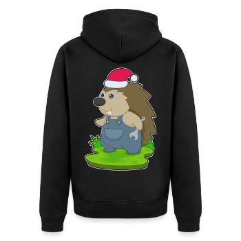 Mécanique de Noël hérisson - Veste à capuche bio Premium Unisexe - noir - Dos - Nico (187cm)