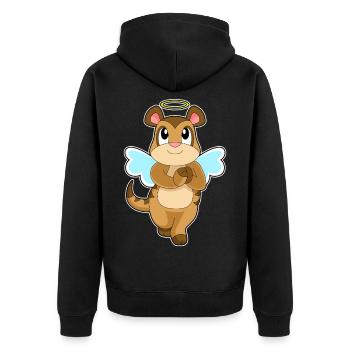 Ailes d’ange suricate - Veste à capuche bio Premium Unisexe - noir - Dos - Nico (187cm)