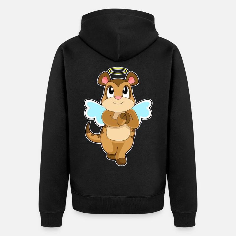 Ailes d’ange suricate - Veste à capuche bio Premium Unisexe - noir