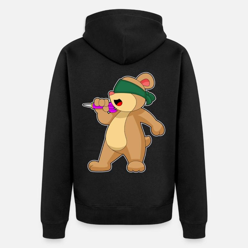 Fléchette d’ours Fléchette - Veste à capuche bio Premium Unisexe - noir