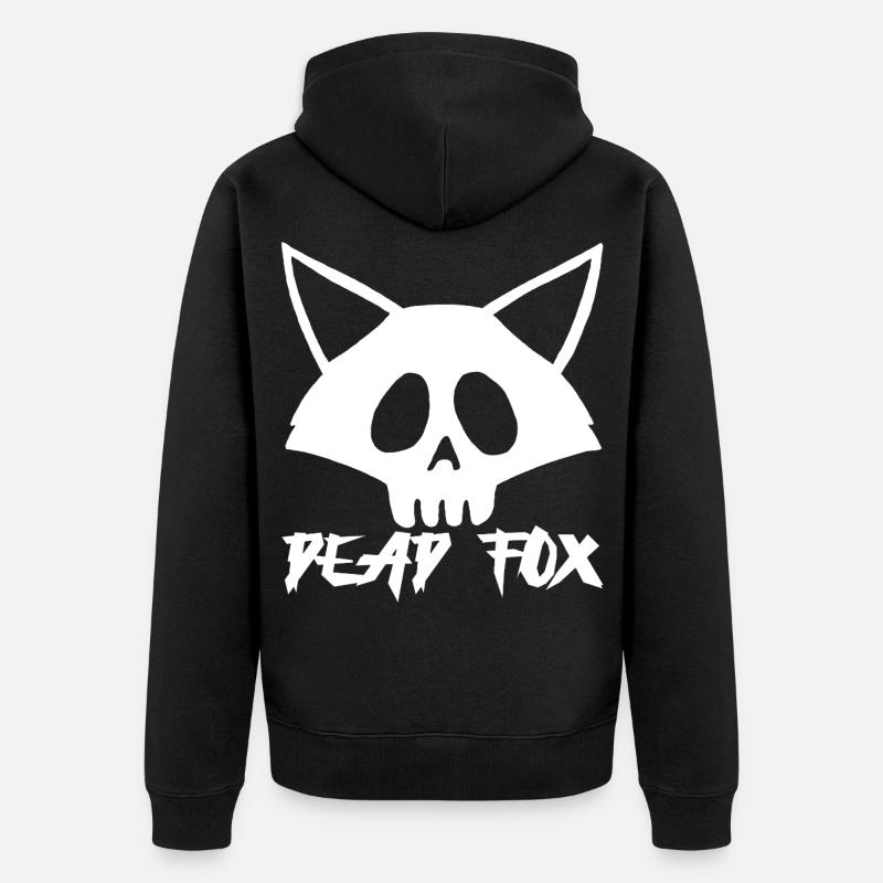 Crâne de renard blanc - Veste à capuche bio Premium Unisexe - noir