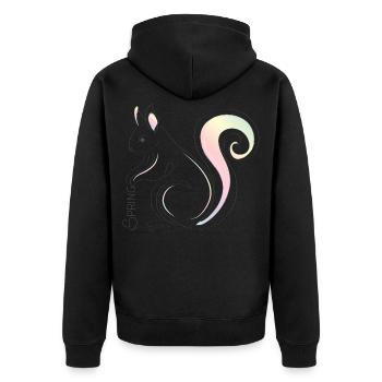 Squirrel Illustration – Spring Inspiration - Unisex Premium Organic Zip Hoodie - black - Back - Nico (187cm)