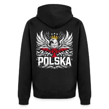 Pologne Polska aigle drapeau drapeau épique cadeau - Veste à capuche bio Premium Unisexe - noir - Dos - Nico (187cm)