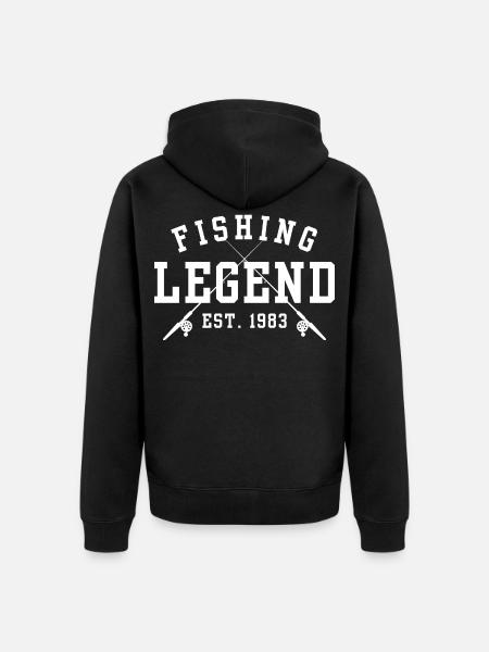 Fishing Legend Est 1983 - Unisex Premium Organic Zip Hoodie - black