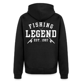 Légende de la pêche Est 1987 - Veste à capuche bio Premium Unisexe - noir - Dos - Nico (187cm)