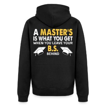 Lustiges Zitat zum Abschlussgeschenk zum Masterabschluss - Unisex Premium Bio Zip Hoodie - Schwarz - Hinten - Nico (187cm)