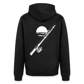 Graphique de pêche - Veste à capuche bio Premium Unisexe - noir - Dos - Nico (187cm)