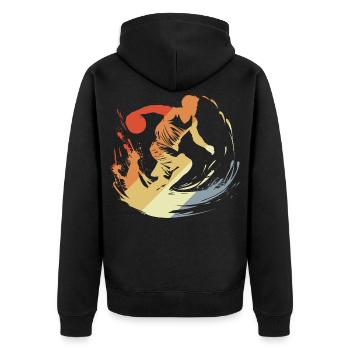 Vintage Basketball Player - Unisex Premium Organic Zip Hoodie - black - Back - Nico (187cm)