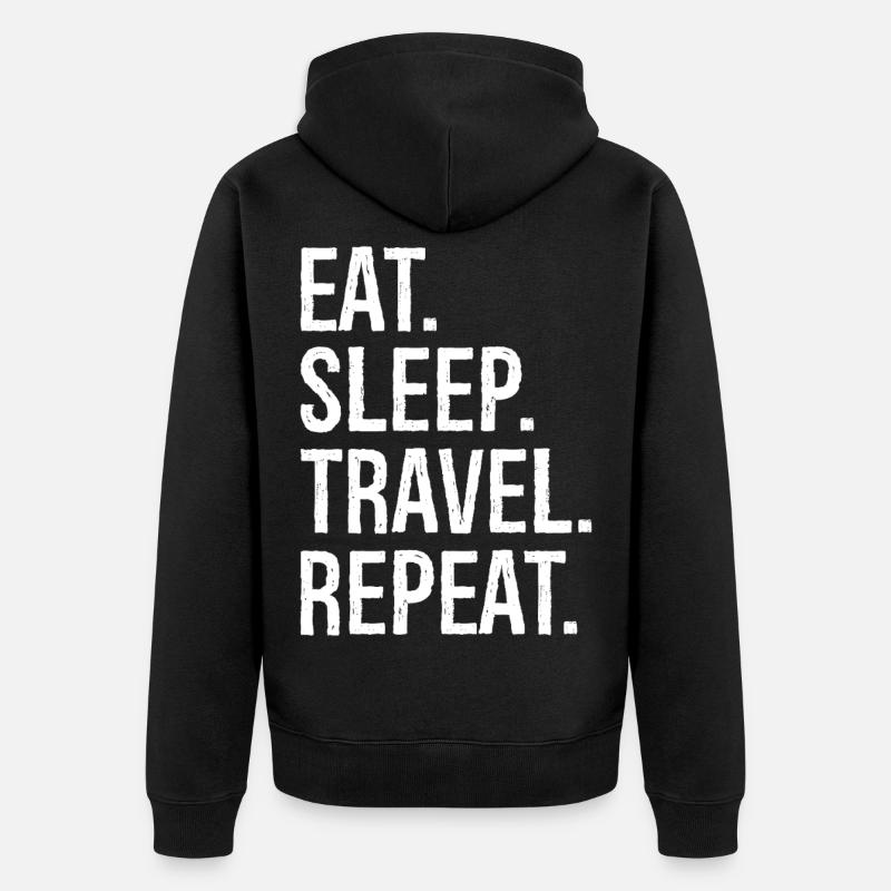 Manger dormir Voyager Répéter - Veste à capuche bio Premium Unisexe - noir