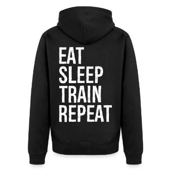 Manger Dormir Train Répéter - Veste à capuche bio Premium Unisexe - noir - Dos - Nico (187cm)