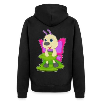 Feuille de papillon - Veste à capuche bio Premium Unisexe - noir - Dos - Nico (187cm)
