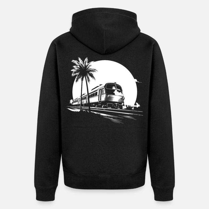 Graphismes de train - Veste à capuche bio Premium Unisexe - noir