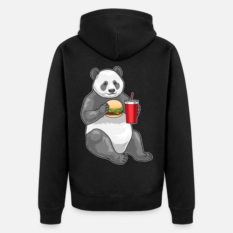 Panda Cheeseburger - Veste à capuche bio Premium Unisexe - noir