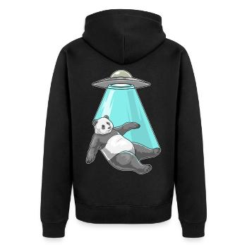 Vaisseau spatial Panda Space - Veste à capuche bio Premium Unisexe - noir - Dos - Nico (187cm)