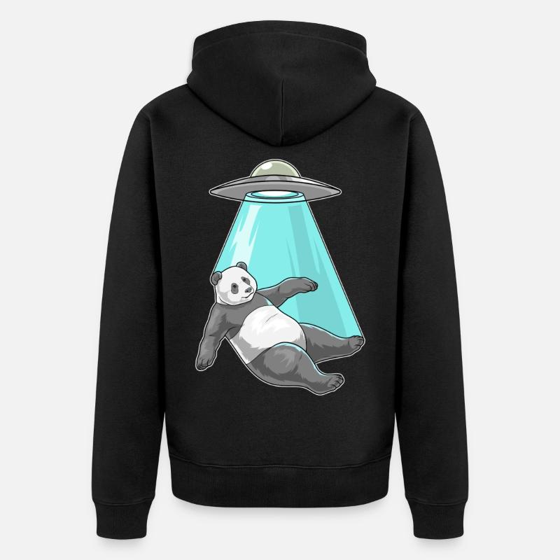 Vaisseau spatial Panda - Veste à capuche bio Premium Unisexe - noir