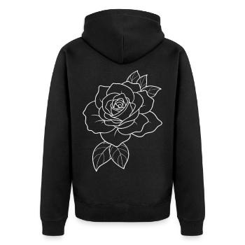 Roses - Fleurs - Fleurs - Dicton - Veste à capuche bio Premium Unisexe - noir - Dos - Nico (187cm)