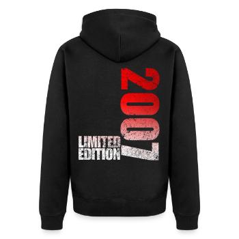 Limited Edition 2007 18th Birthday Gift - Unisex Premium Organic Zip Hoodie - black - Back - Nico (187cm)