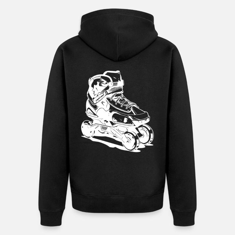 Dessin de patins à roulettes - Veste à capuche bio Premium Unisexe - noir