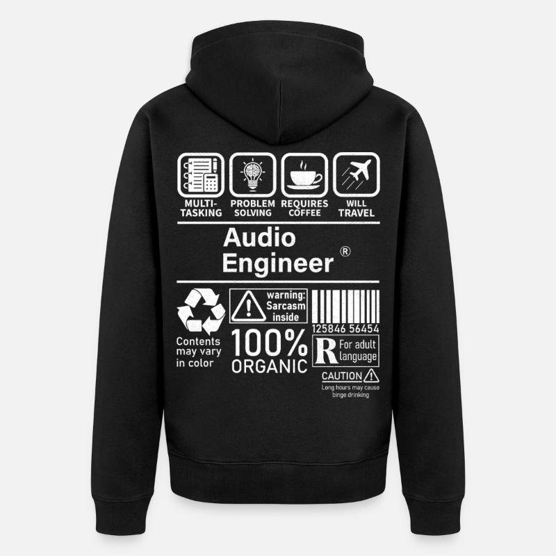 Audio Engineer multi tasking problem solving - Unisex Premium Organic Zip Hoodie - black