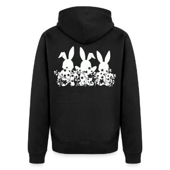 osterhase - Unisex Premium Bio Zip Hoodie - Schwarz - Hinten - Nico (187cm)