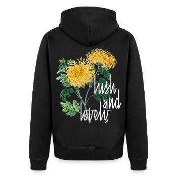 Lush and Lovely Chrysanthemums - Unisex Premium Organic Zip Hoodie - black - Back - Nico (187cm)