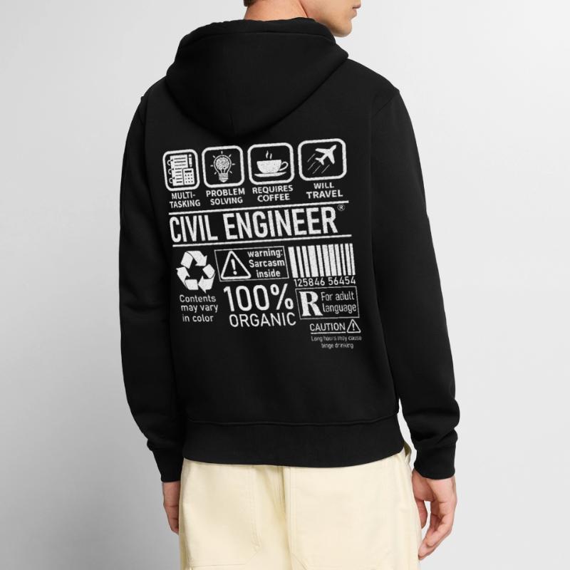 Civil Engineer multi tasking problem solving Unisex Premium Organic Zip Hoodie