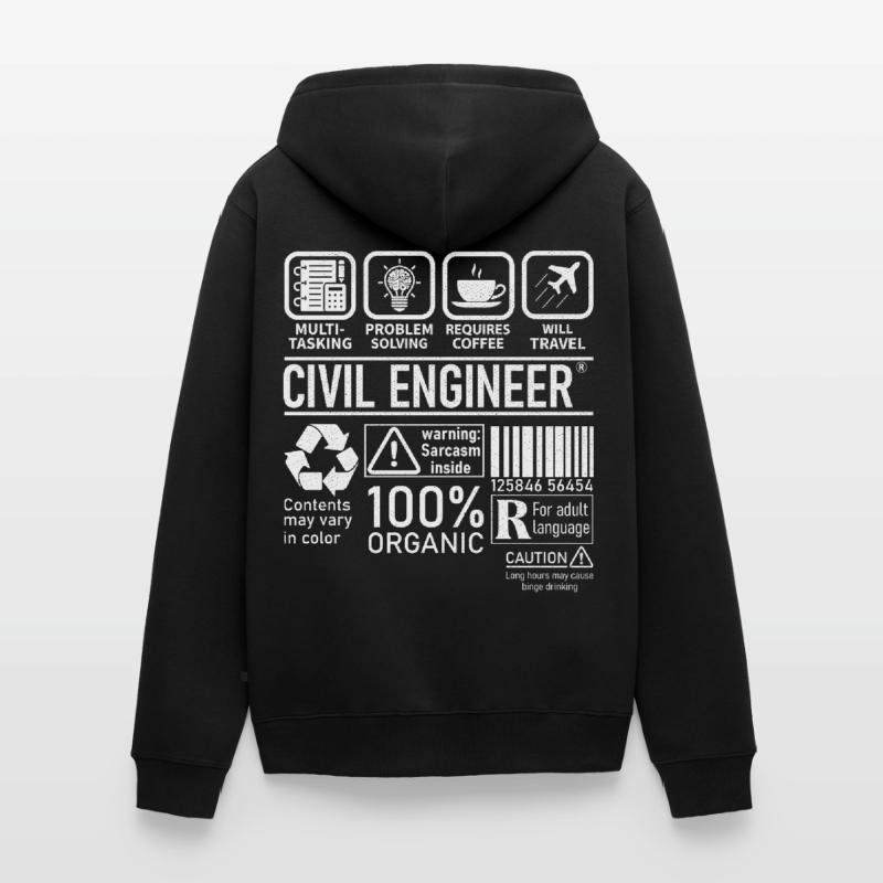 Civil Engineer multi tasking problem solving Unisex Premium Organic Zip Hoodie
