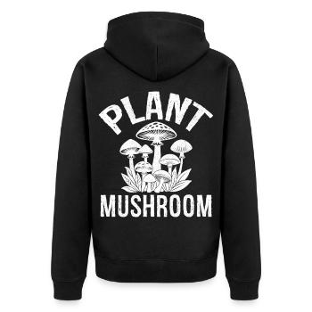 Champignon végétal - Veste à capuche bio Premium Unisexe - noir - Dos - Nico (187cm)