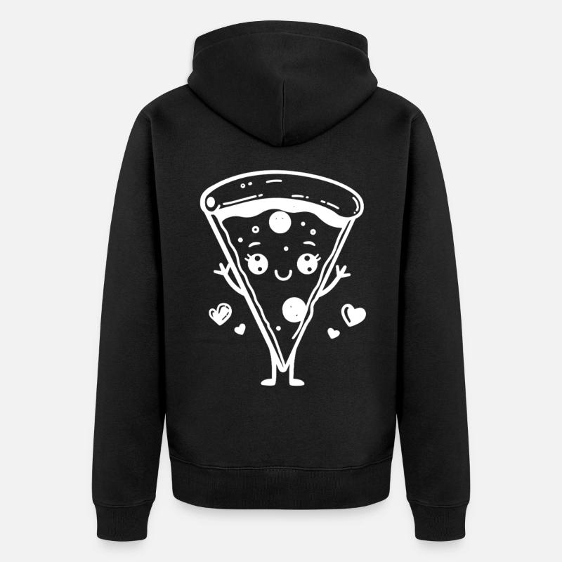 Pizza Comic Stil - Unisex Premium Bio Zip Hoodie - Schwarz