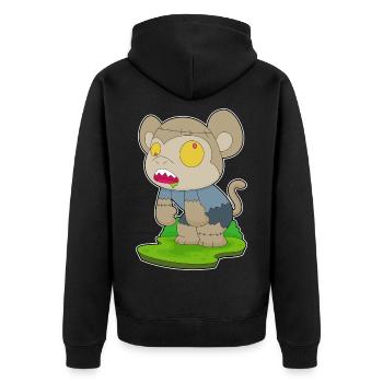 Singe Halloween Zombie - Veste à capuche bio Premium Unisexe - noir - Dos - Nico (187cm)
