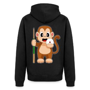 Queue de billard Monkey - Veste à capuche bio Premium Unisexe - noir - Dos - Nico (187cm)