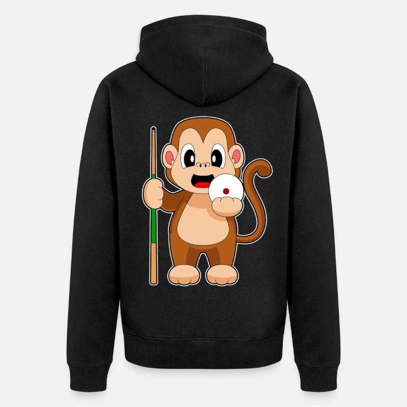Queue de billard Monkey - Veste à capuche bio Premium Unisexe - noir