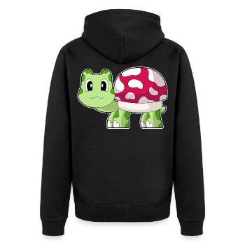 Champignon Tortue - Veste à capuche bio Premium Unisexe - noir - Dos - Nico (187cm)