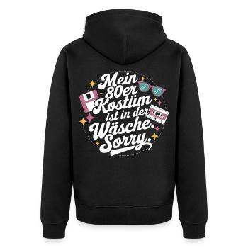 80s Costume Is In The Lingerie 80s Party 80s - Unisex Premium Organic Zip Hoodie - black - Back - Nico (187cm)