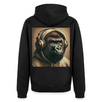 Gorille avec casque à capuche - Veste à capuche bio Premium Unisexe - noir - Dos - Nico (187cm)