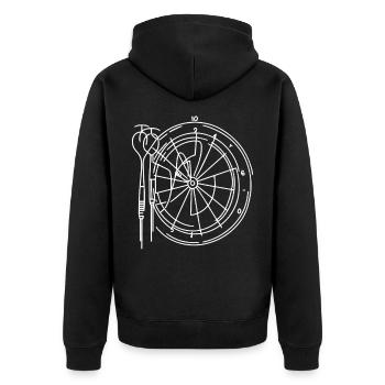Dartboard Sketch - Unisex Premium Organic Zip Hoodie - black - Back - Nico (187cm)