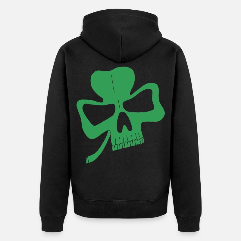 Crâne de trèfle - Veste à capuche bio Premium Unisexe - noir