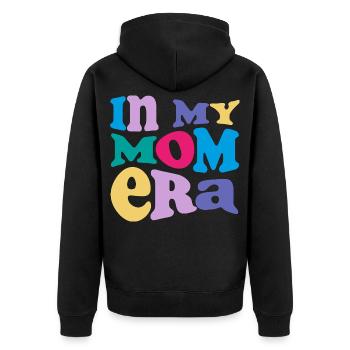 In My Mom Era – Colorful Mom Vibes - Unisex Premium Organic Zip Hoodie - black - Back - Nico (187cm)