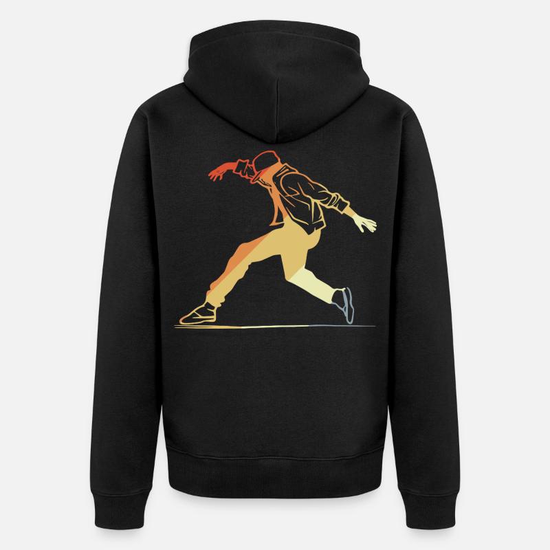 Breakdance rétro - Veste à capuche bio Premium Unisexe - noir