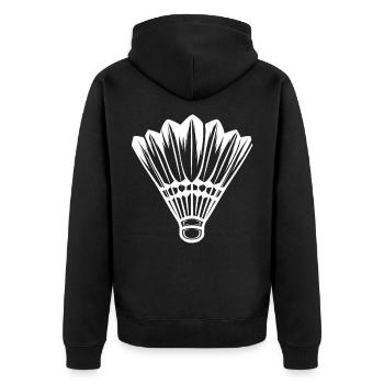 Federball - Unisex Premium Bio Zip Hoodie - Schwarz - Hinten - Nico (187cm)