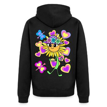 Tournesol Tournesol Coeur Coeurs Enfants Enfant - Veste à capuche bio Premium Unisexe - noir - Dos - Nico (187cm)