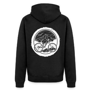 Croquis d’amateur de vélo de montagne - Veste à capuche bio Premium Unisexe - noir - Dos - Nico (187cm)