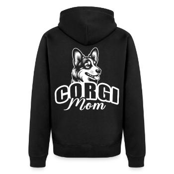 « Maman corgi » avec tête de chien - Veste à capuche bio Premium Unisexe - noir - Dos - Nico (187cm)